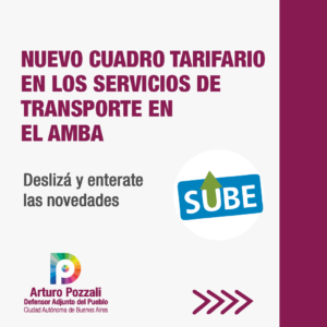 Nuevo cuadro tarifario de los servicios de transporte en CABA